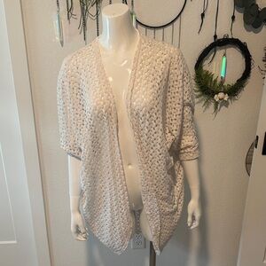 White Knit Open-Front Cardigan